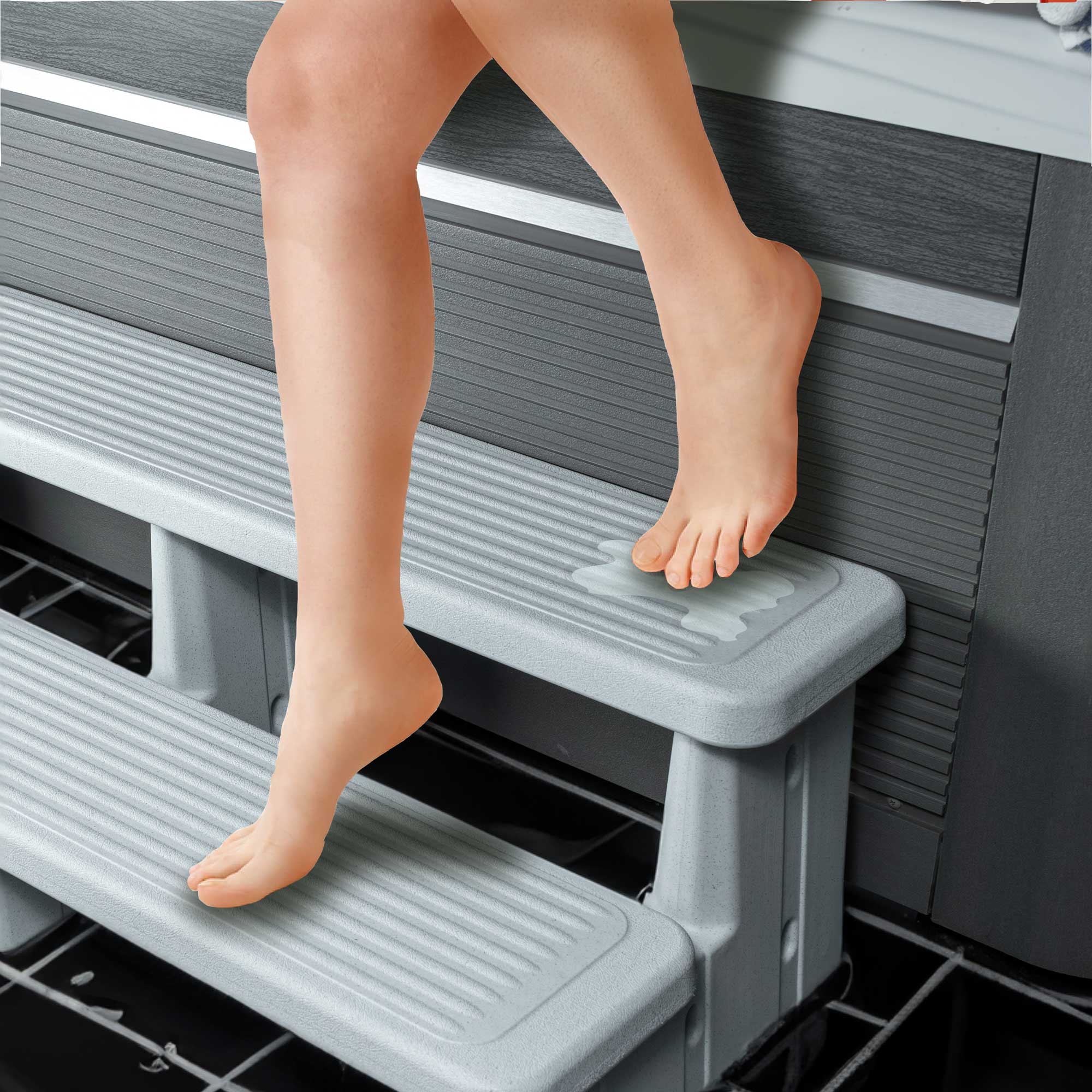 Internal Spa Step PowerStep Spa Stair - Step up with PowerStep
